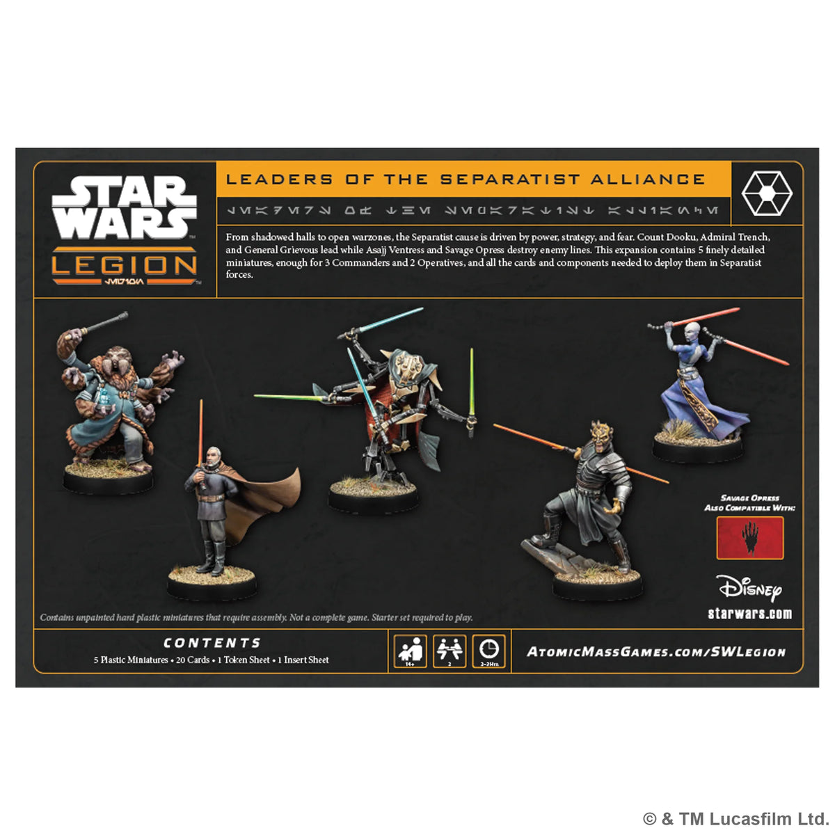 Star Wars Legion: Leaders of the Separatist Alliance Character Expansion